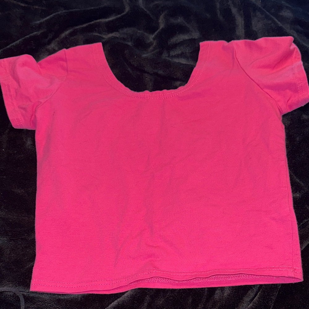 Bright Pink Cropped T-Shirt